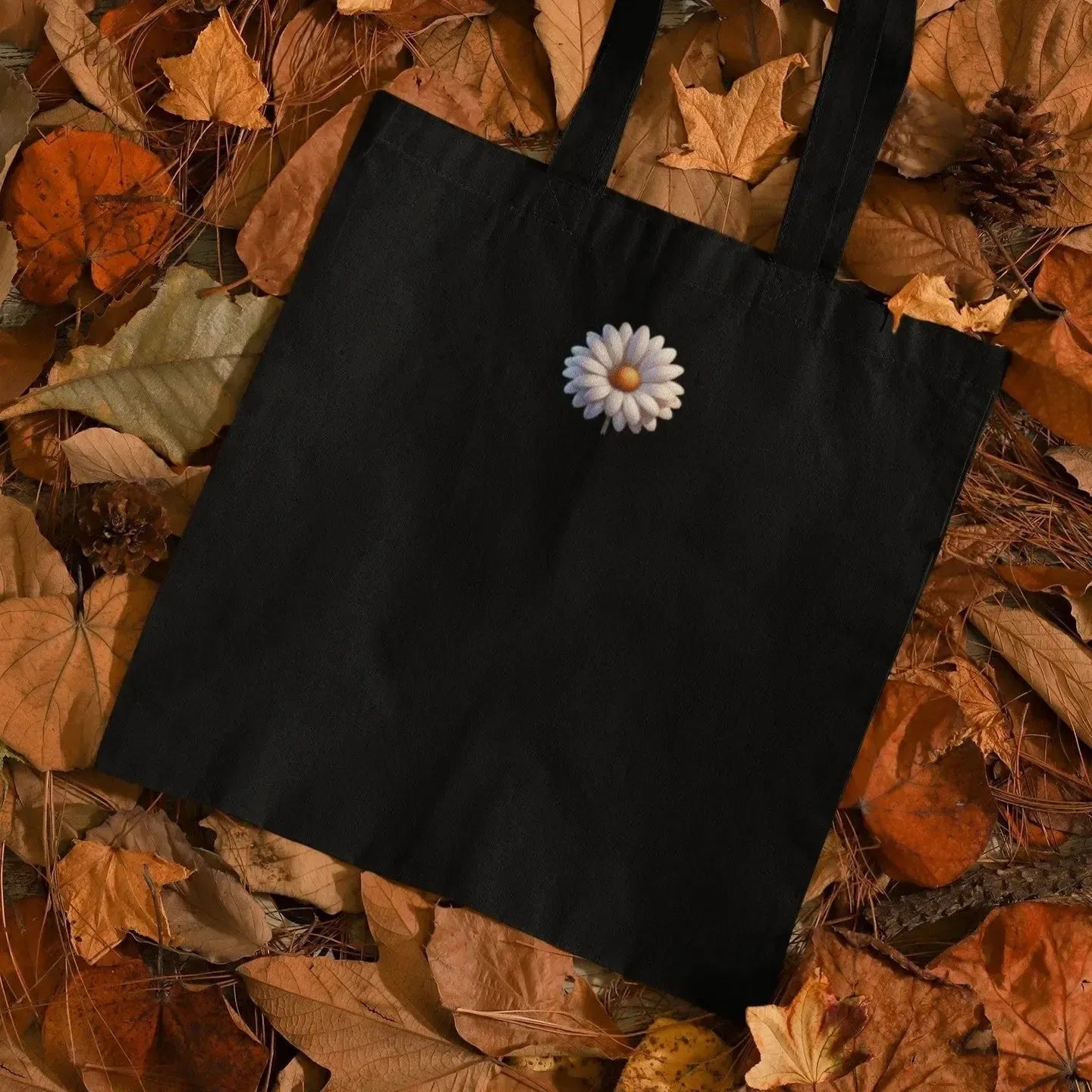 daisy-flower-black-tote-bag-design