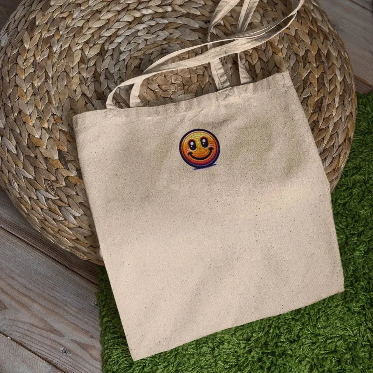smiley-face-black-canvas-tote-bag