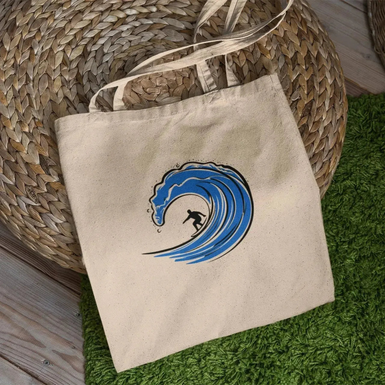 surfer-riding-blue-wave-tote-bag