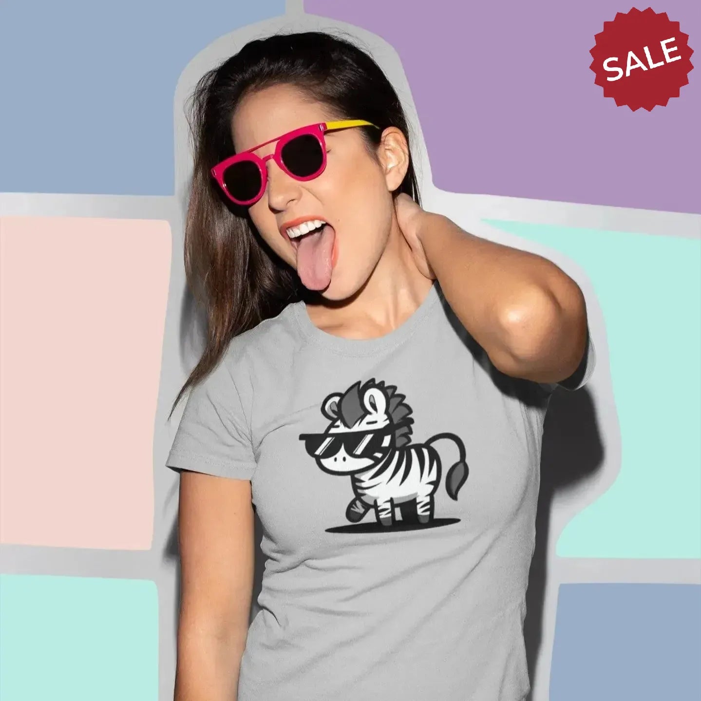 funny-zebra-character-tee-shirt-with-shades-graphic