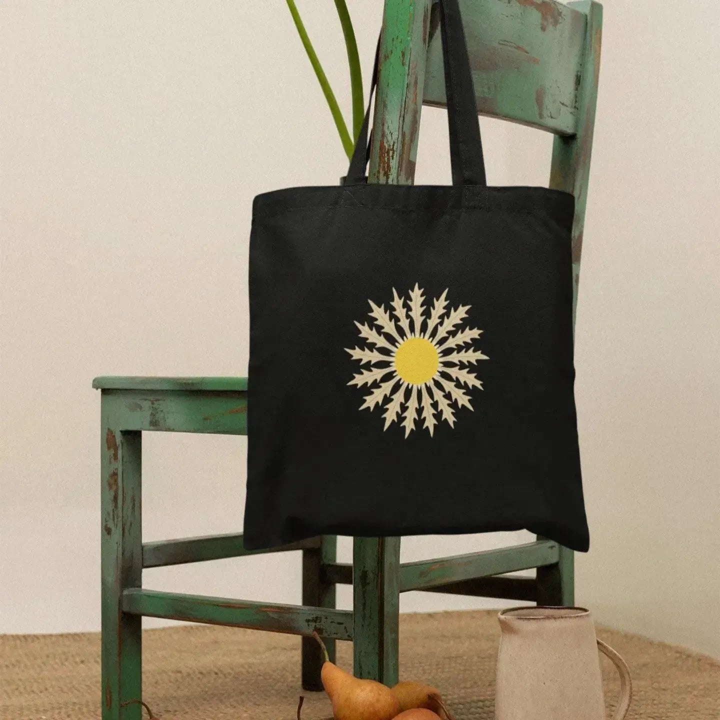 Basque-sunflower-black-tote-bag