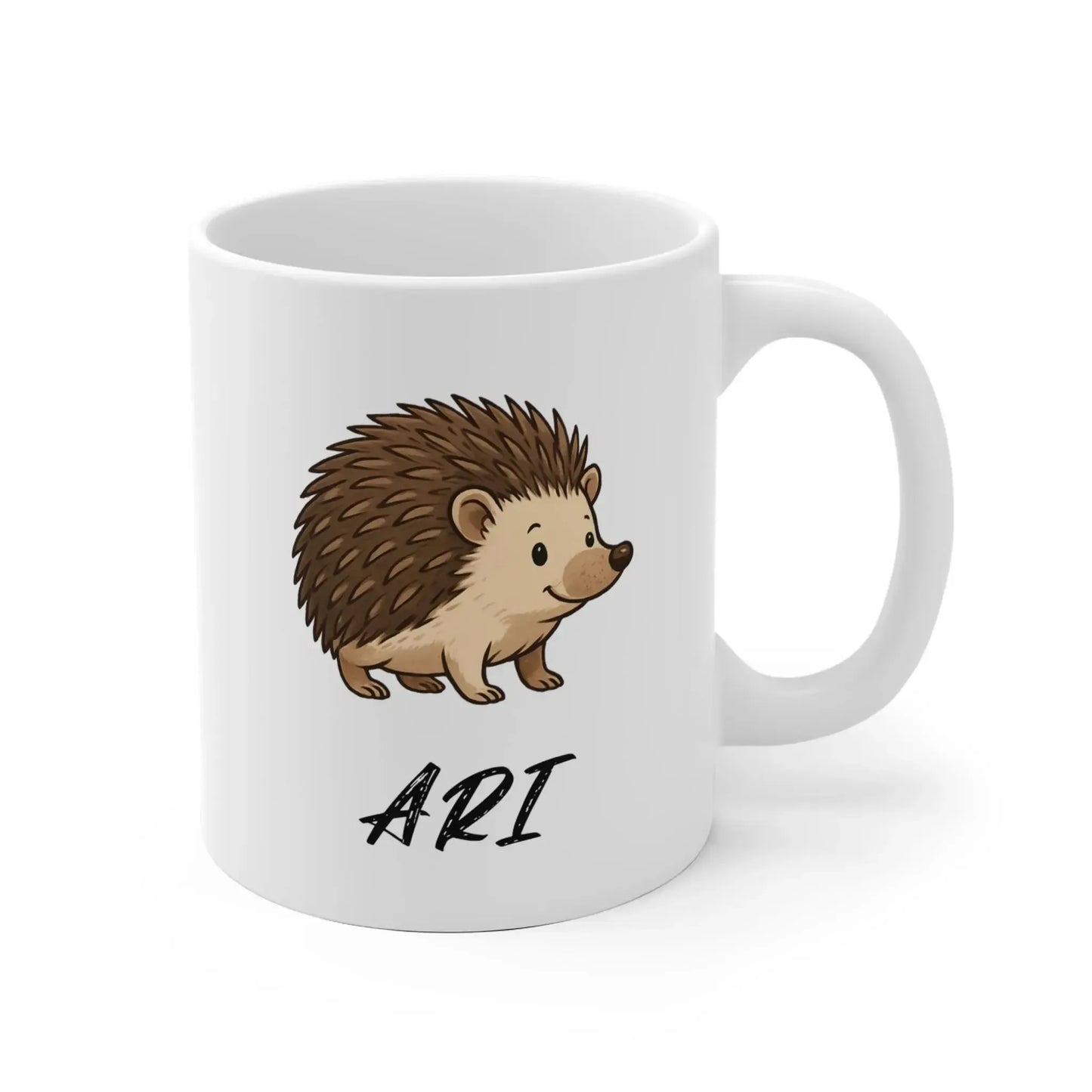 Personalized Hedgehog Mug for Kids. Custom Name Coffee Cup, Cute Animal Gift for Boys & Girls