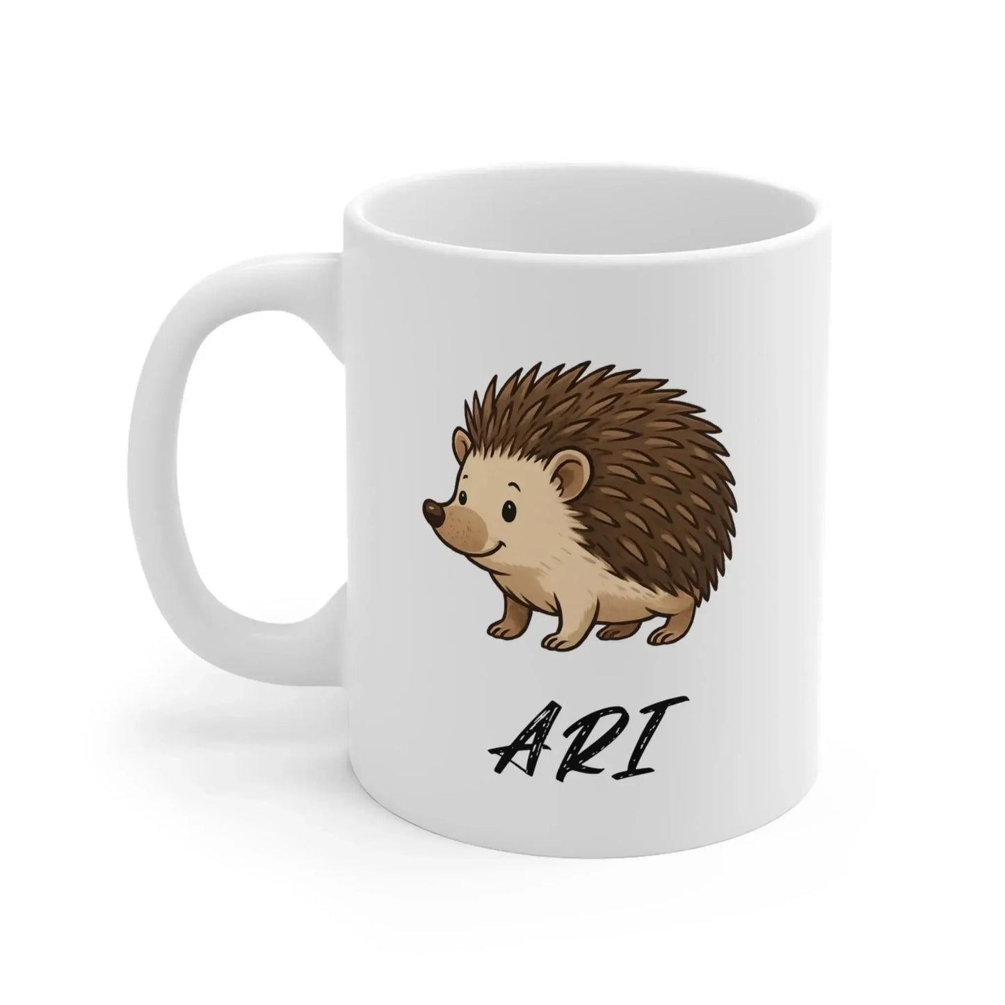 Personalized Hedgehog Mug for Kids. Custom Name Coffee Cup, Cute Animal Gift for Boys & Girls