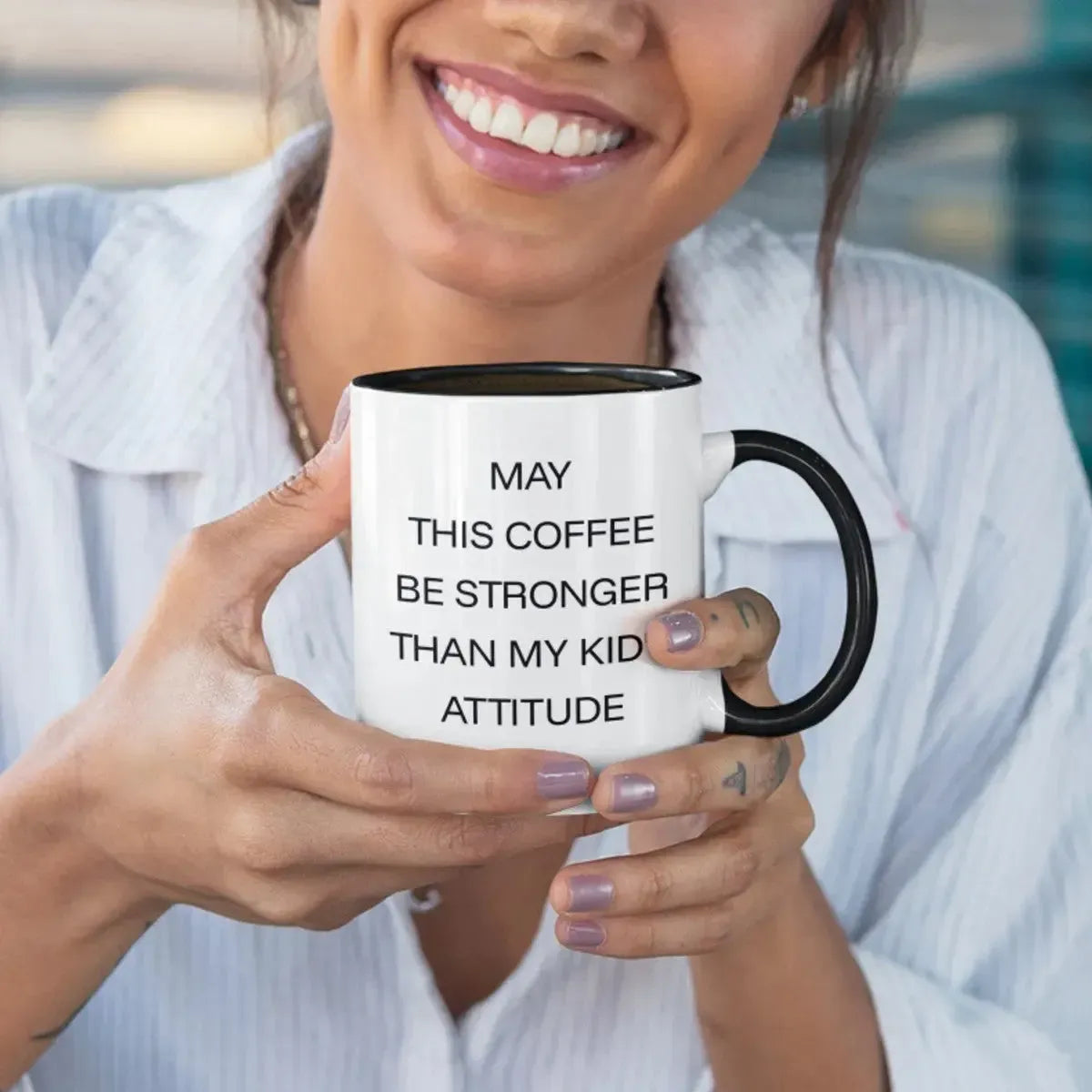 smiling-woman-with-sarcastic-parenting-text-mug