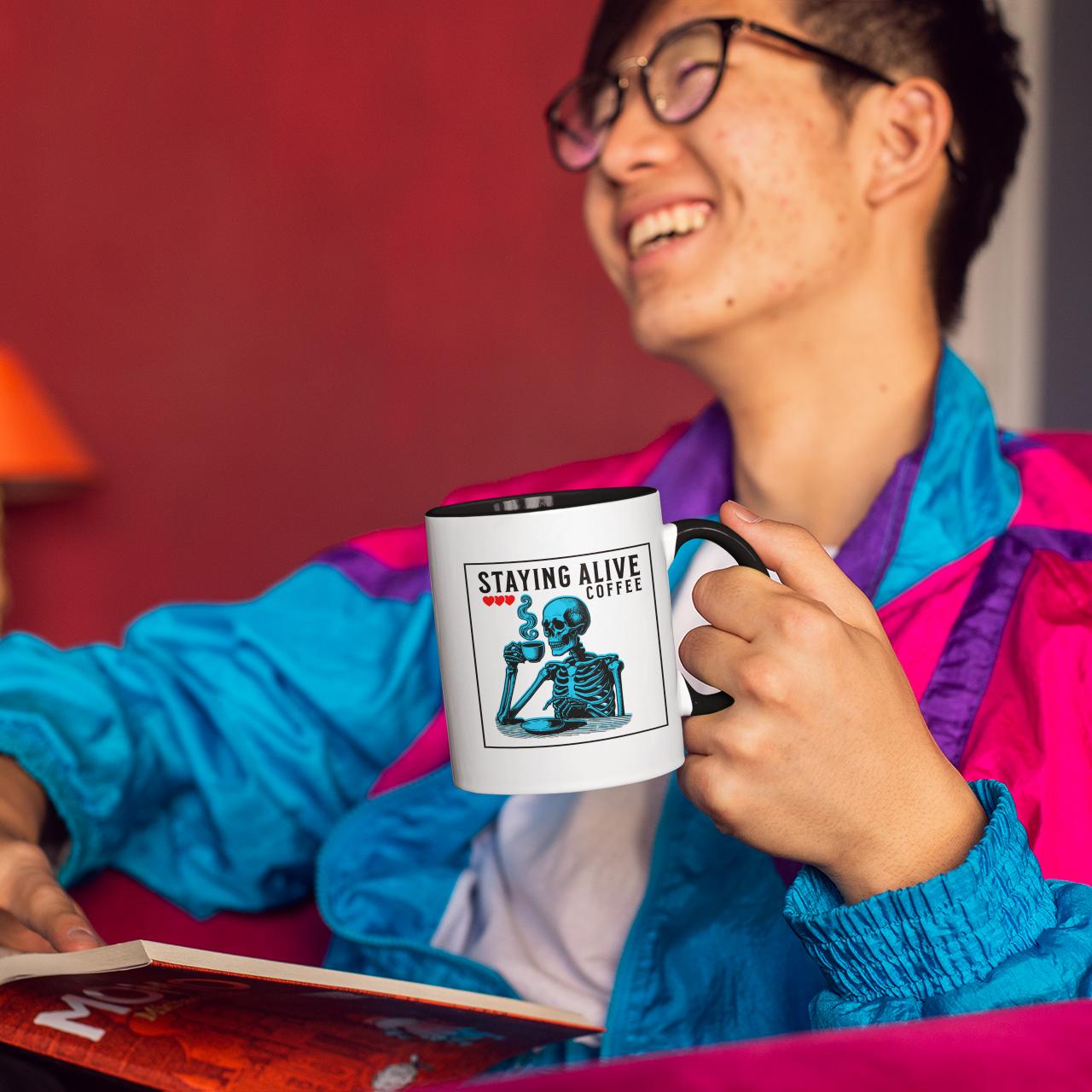 funny-staying-alive-blue-skeleton-mug