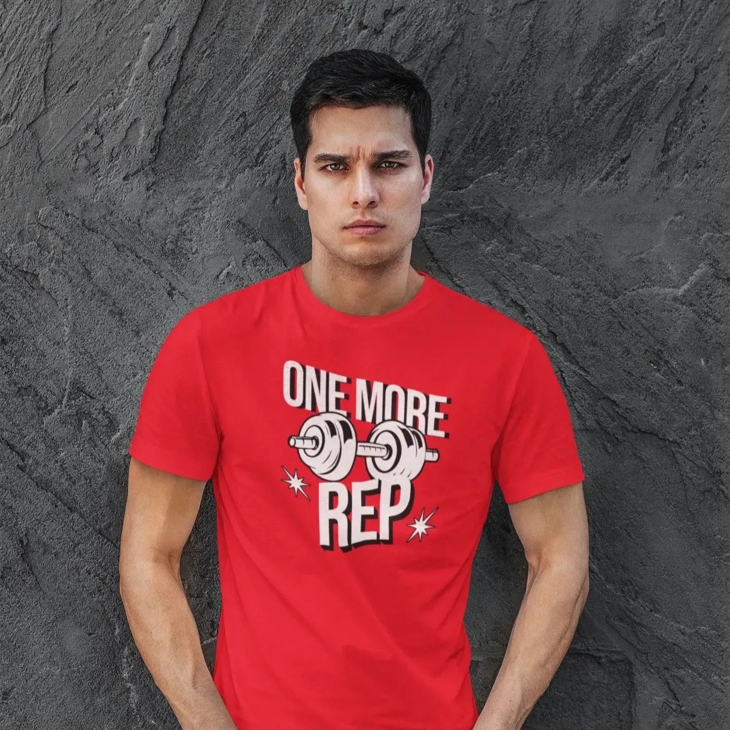 white-barbell-fitness-shirt-on-black-tee