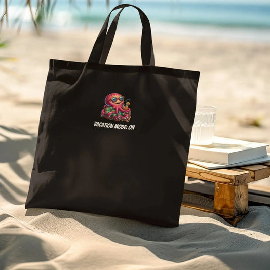 funny-octopus-wearing-hawaiian-shirt-sipping-drink-on-black-tote