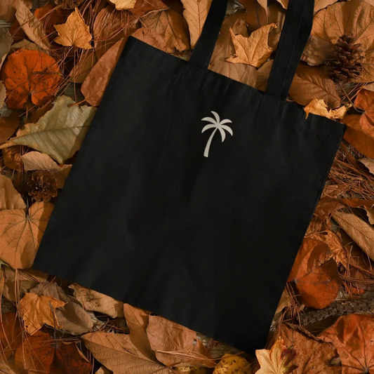 minimalist-beige-palmtree-black-tote-bag