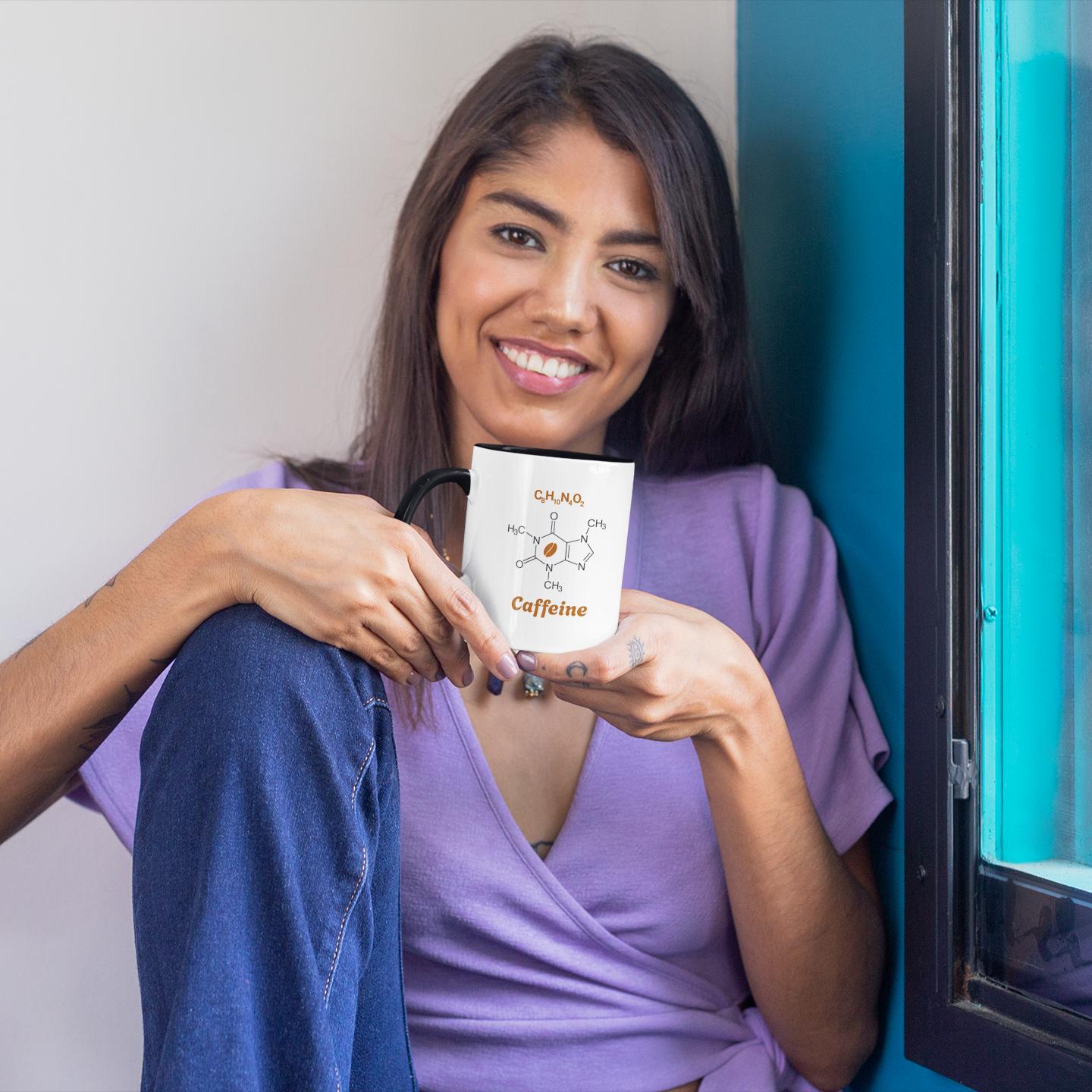 woman-holding-funny-caffeine-chemistry-mug 