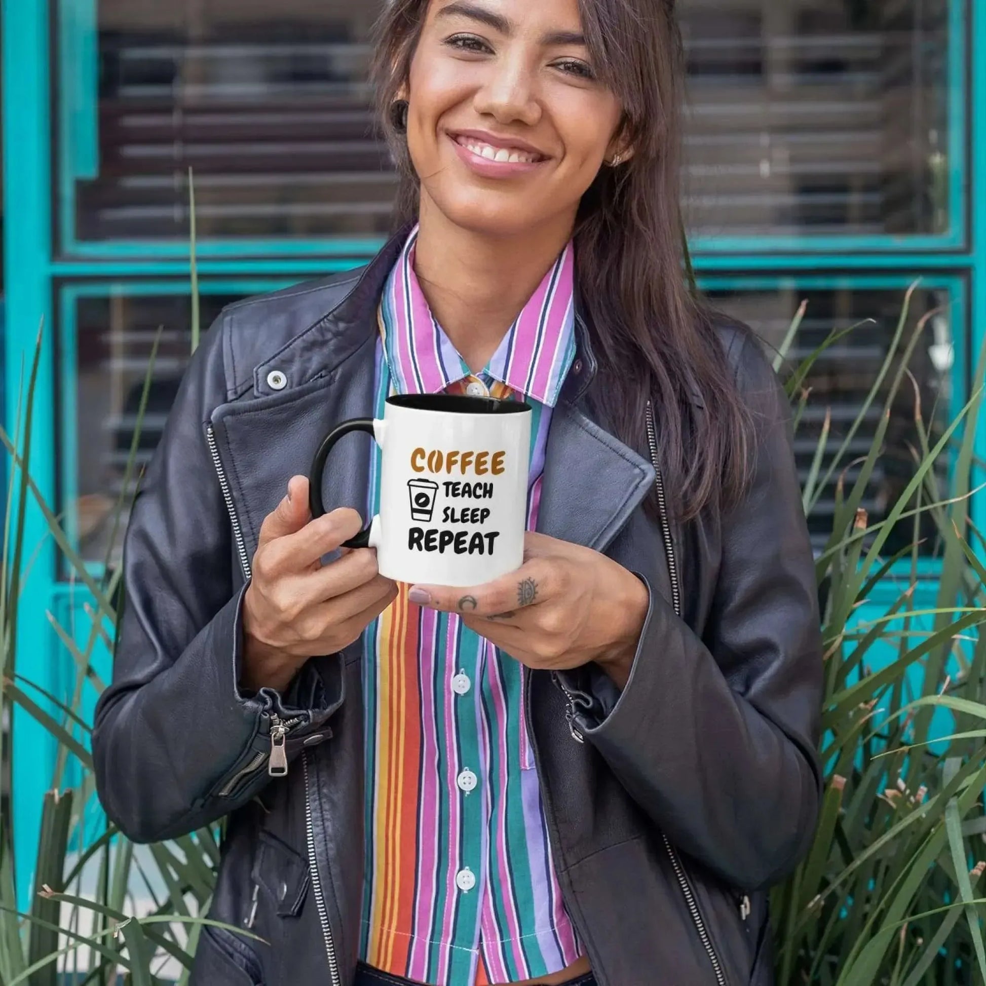 ’Coffee Teach Sleep Repeat Mug – Perfect Gift for Teachers Who Run on Coffee and Dreams’ Perfect Gift for Educators