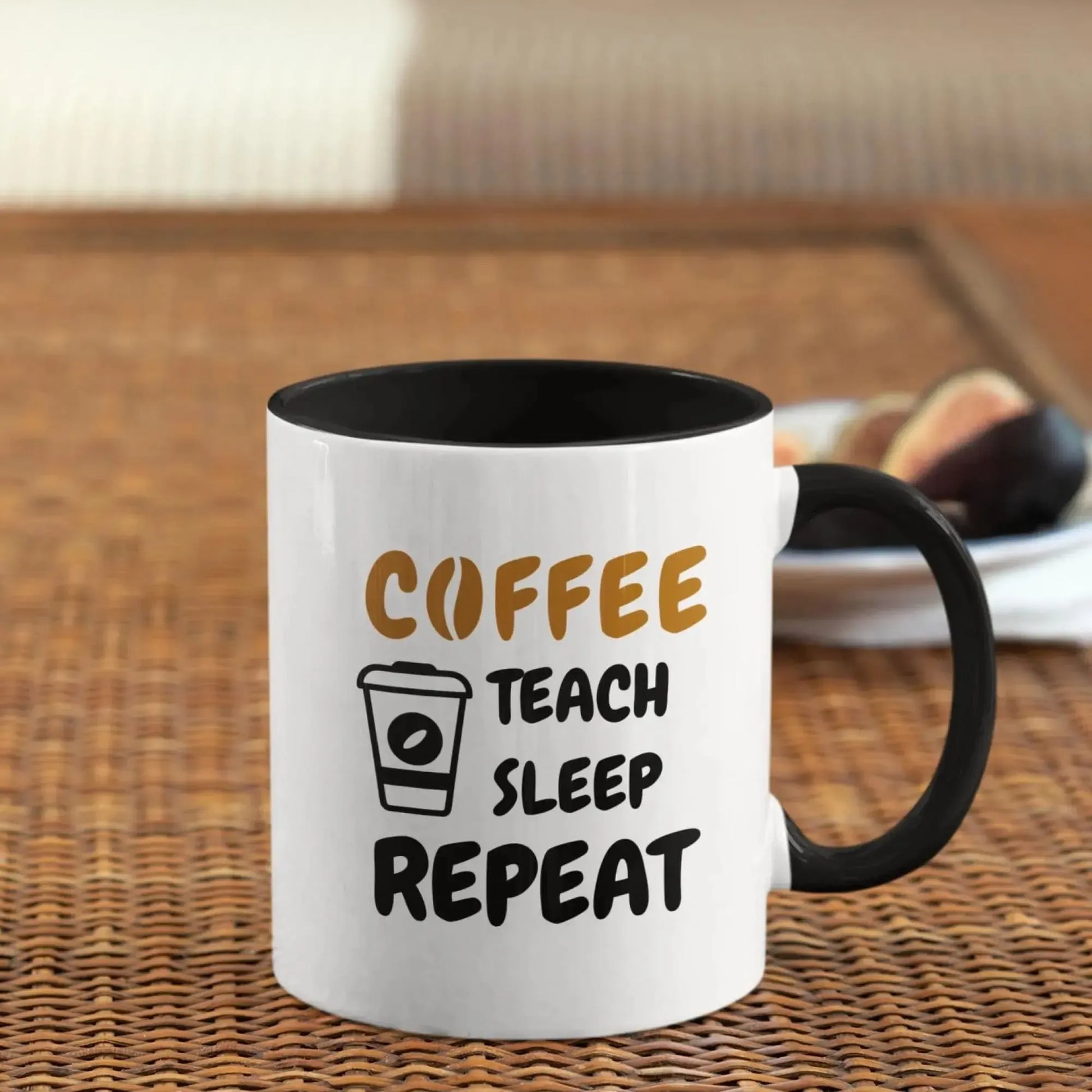 ’Coffee Teach Sleep Repeat Mug – Perfect Gift for Teachers Who Run on Coffee and Dreams’ Perfect Gift for Educators