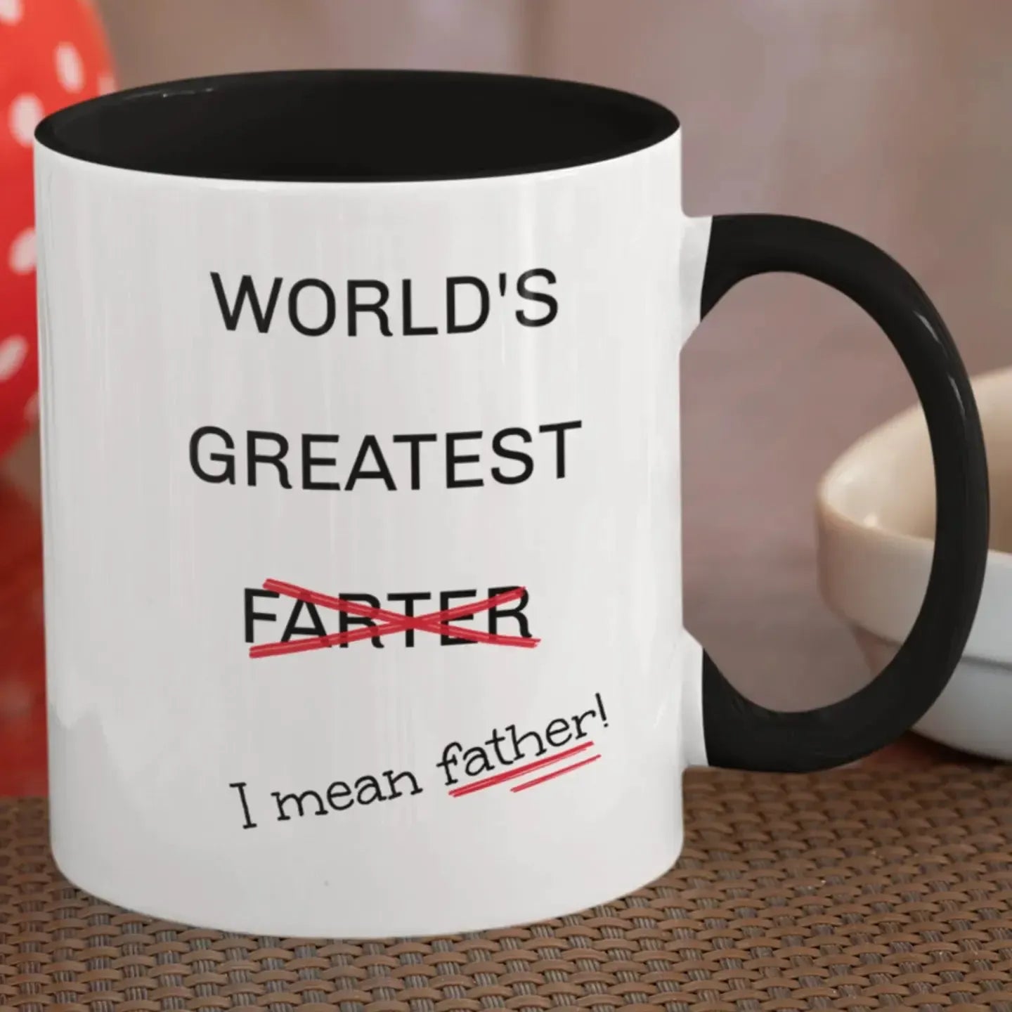 Tasse mit der Aufschrift „World's Greatest Farter I Mean Father“ – Lustiges Geschenk für Papa, Kaffeetasse zum Vatertag, Witziges Geschenk für ihn