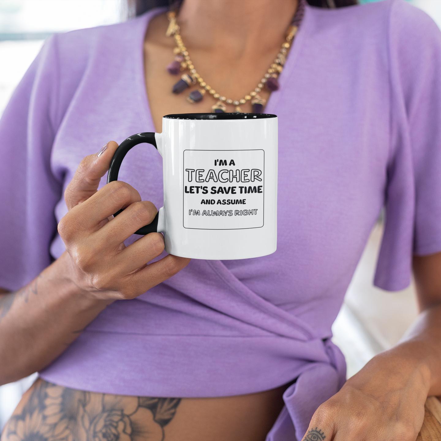 tattooed-woman-holding-funny-teacher-quote-mug 