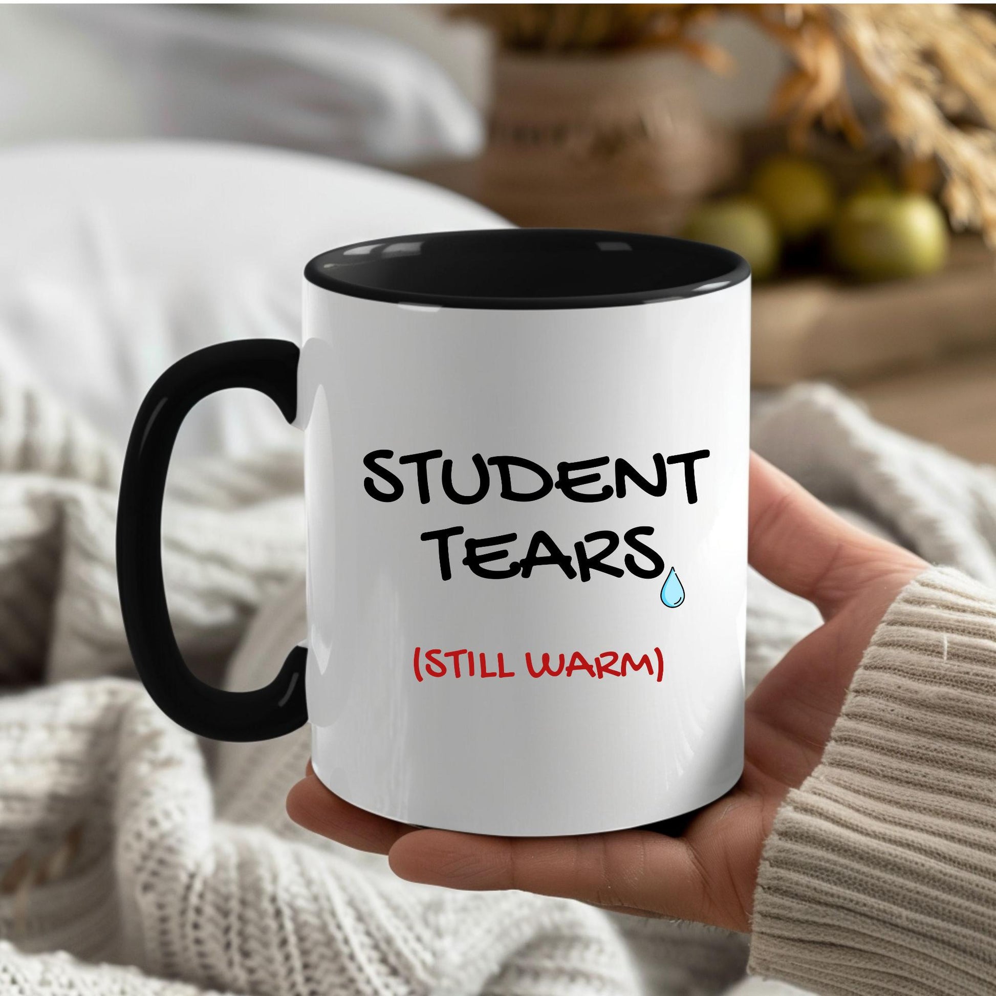 closeup-sarcastic-student-tears-teacher-mug