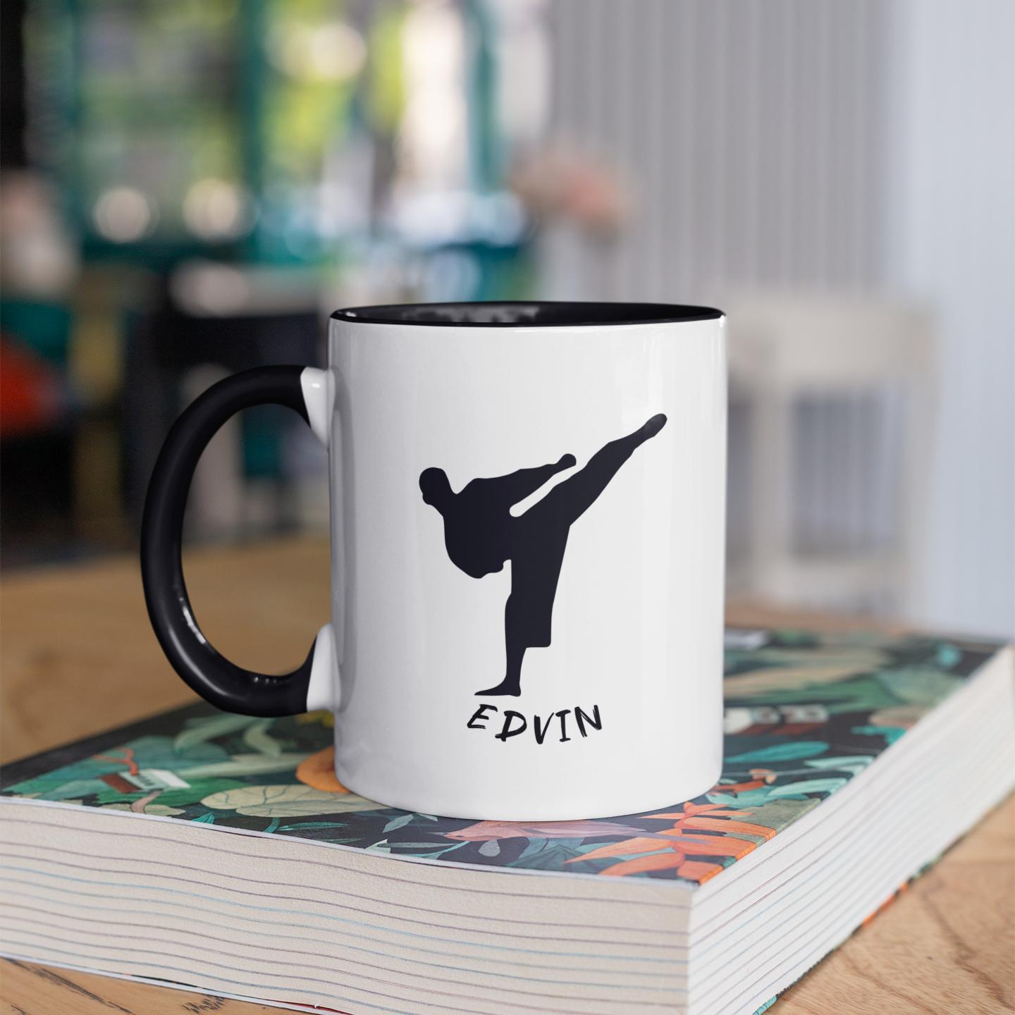 personalized-taekwondo-kicking-shadow-mug
