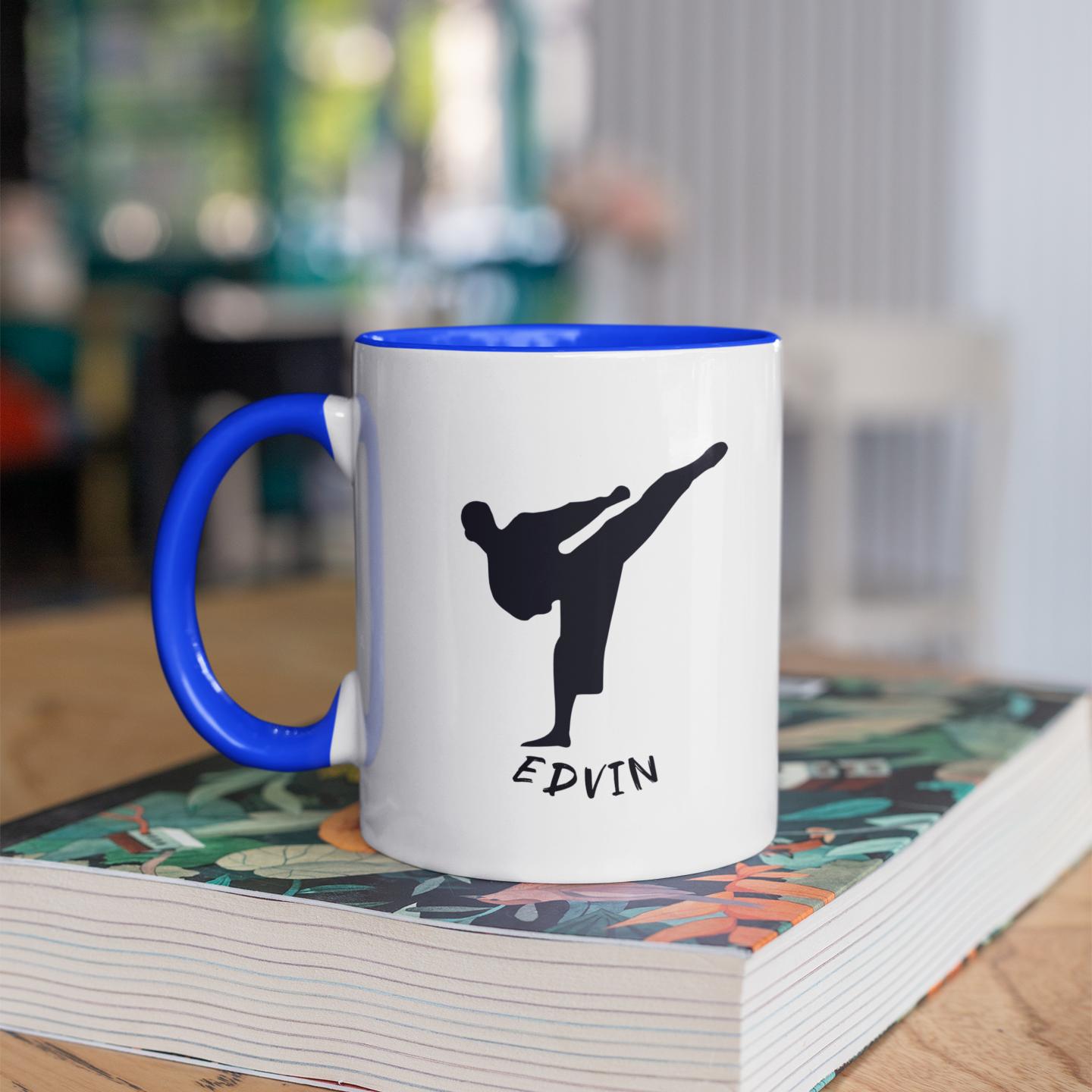 personalized-taekwondo-kicking-shadow-mug