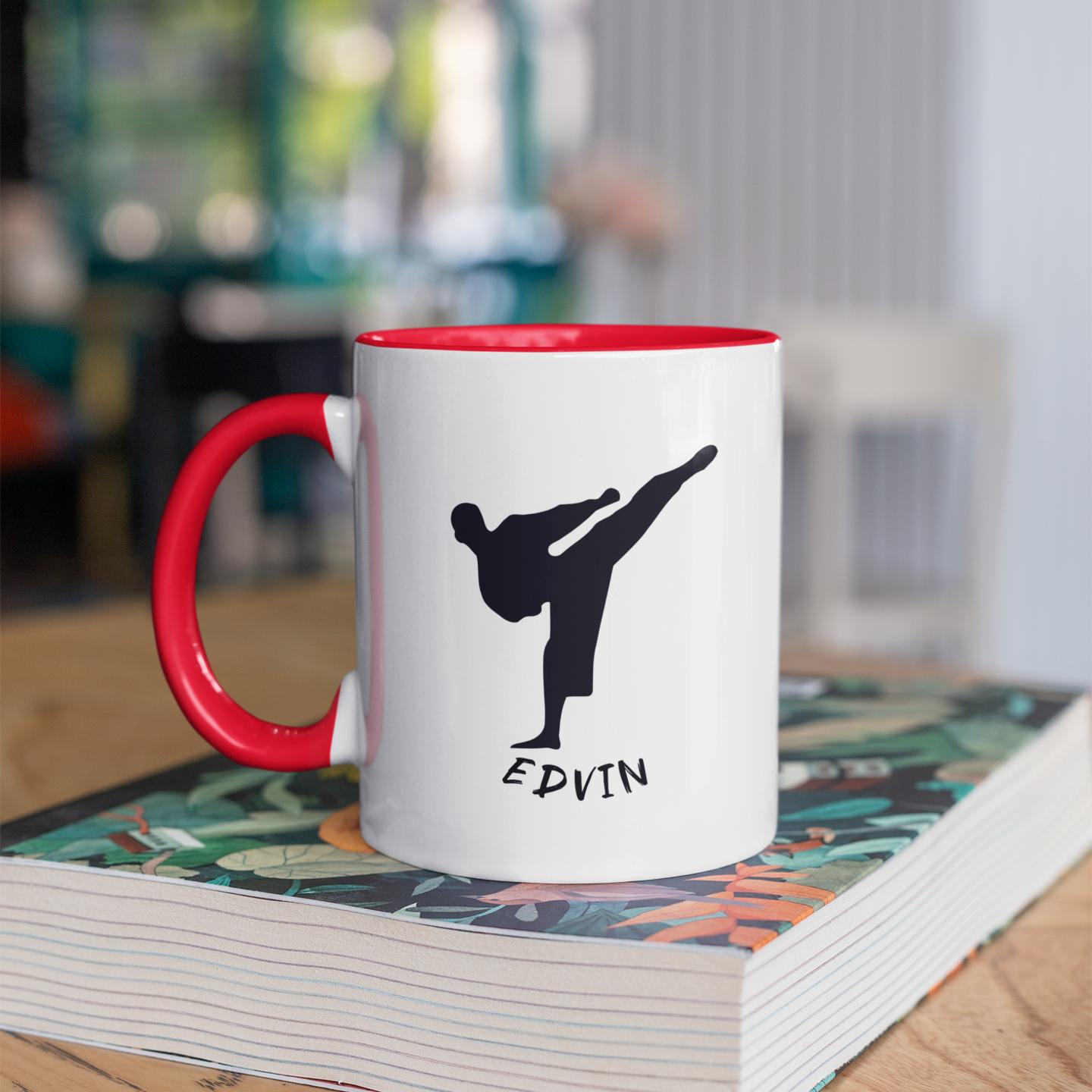 personalized-taekwondo-kicking-shadow-mug
