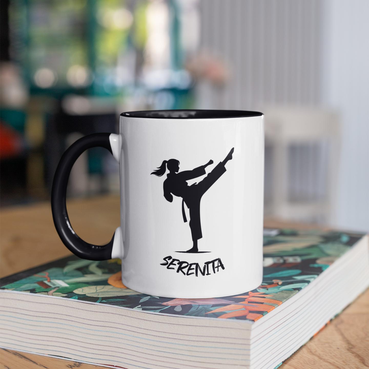 taekwondo-kicking-shadow-custom-name-mug