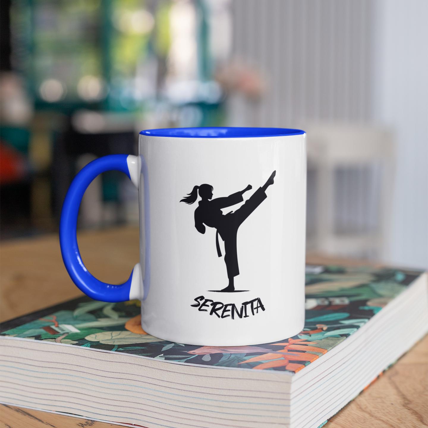 personalized-kicking-shadow-taekwondo-coffee-mug